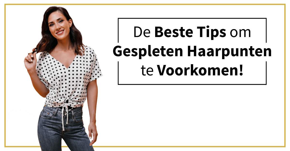 vrouw houdt haarpunt vast