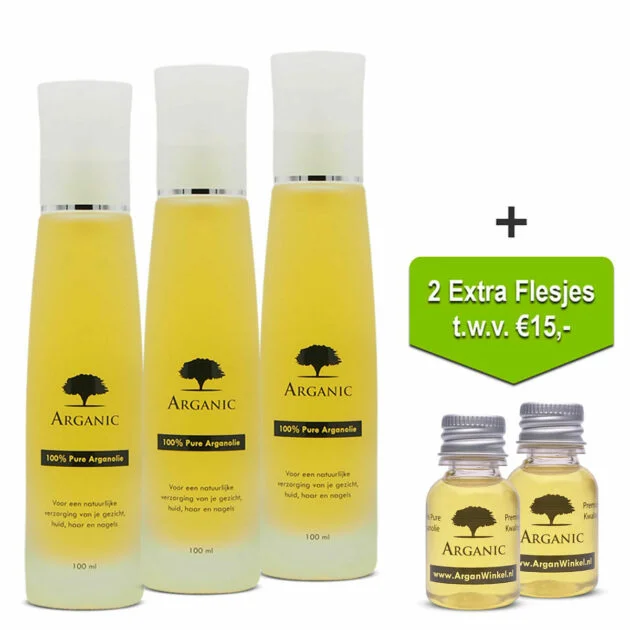 Arganolie Voordeelbundel 100ml glazen flesjes 15ml flesjes